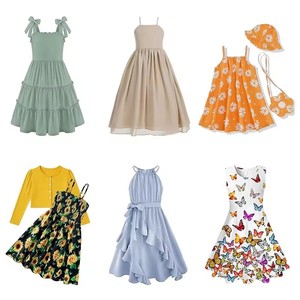 Vestidos de Verano para Niñas, Estampado Floral, Sin Mangas, Multicolor, Ropa Casual Infantil - Product Image 3
