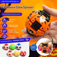 Balle de décompression rotative transfrontalière en plastique à ressort, jouet anti-stress lumineux pour Halloween, imprimé en 3D