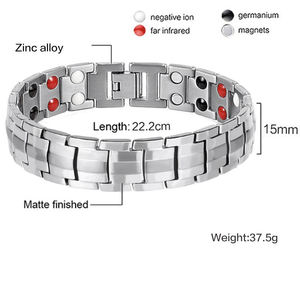 Gelang Magnet Kekuatan Khusus Perhiasan Baja Tahan Karat Gelang Kesehatan Energi Pria Penyembuhan Terapi Magnetik - Product Image 3