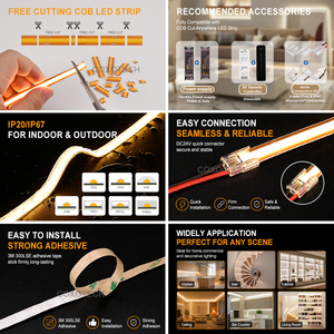 Striscia <span class=keywords><strong>LED</strong></span> COB Tagliabile Ovunque, Produttore di Strisce <span class=keywords><strong>LED</strong></span> Flessibili Autoadesive da 5m, Nastro <span class=keywords><strong>LED</strong></span> COB Intelligente 12v 24v - Product Image 4
