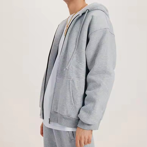 Custom High Quality Luxury Vintage Heavyweight Oversized Men's Pullover Blank Full Zip up Hoodie - Product Image 2