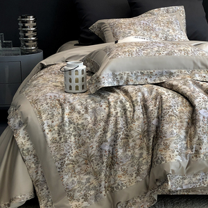 Juego de Ropa de Cama Moderna Personalizable de Algodón de Fibra Larga 120S 300TC, con Estampado Floral Americano, <span class=keywords><strong>para</strong></span> Decoración de Alta Gama, Venta al Por Mayor - Product Image 4