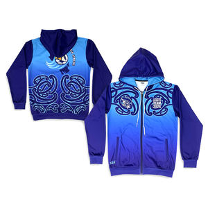 Chaqueta deportiva personalizada, diseño de sublimación, Sudadera con capucha y cremallera de poliéster y algodón para jóvenes - Product Image 1