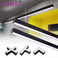 FOMSI 20W L forme aluminium 3CCT réglable LED pendentif bureau intérieur lustre décoratif en forme de L LED plafonniers linéaires
