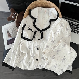 Conjuntos de Pijamas 2025, Ropa de Dormir para Mujer, Primavera <span class=keywords><strong>y</strong></span> Otoño, Manga Larga, Ropa de Casa para Invierno, Conjunto de Pijamas - Product Image 4