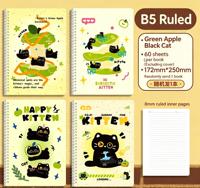Carnet à spirale A5 en PP épais Kaba Bear Cartoon, bloc-notes ligné B5 pour étudiant, cadeau, carnet vintage confortable pour les mains