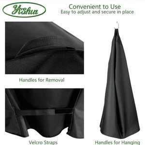 अनुकूलित 72 इंच 210D 420D ऑक्सफोर्ड हैंडल हेवी ड्यूटी फास्टनिंग स्ट्रैप्स आउटडोर वॉटरप्रूफ BBQ ग्रिल कवर - Product Image 6