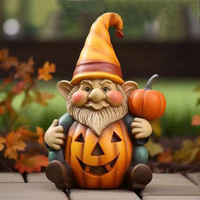 Figurine de citrouille lumineuse d'Halloween en résine pour la décoration intérieure et extérieure de jardin, cour et maison