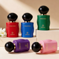 Nouvelle conception de flacon de parfum en verre de forme irrégulière, 30 ml, 50 ml, 100 ml, flacons vaporisateurs à fine brume, flacons de parfum noirs mats avec boîte