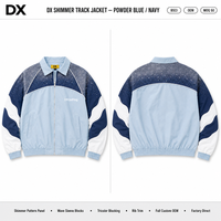 Veste de survêtement personnalisée bleu marine à motifs ondulés et strass, 420 g/m², avec bordure côtelée tricolore et fermeture éclair rétro, pour marques et fabricants OEM