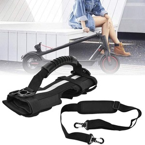 Folding Bicycle Handlebars With Universal Scooter Carrying Strap Black Nylon For Electric Scooters - Product Image 1