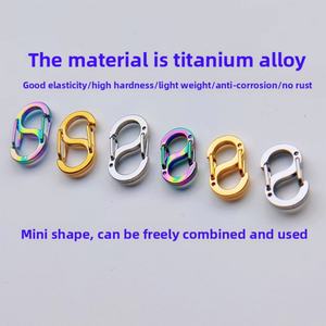 Zoryn Cierre de titanio en forma de S, mini cierre de resorte de doble cabezal, titanio puro, galvanizado al vacío, accesorios de joyería - Product Image 2