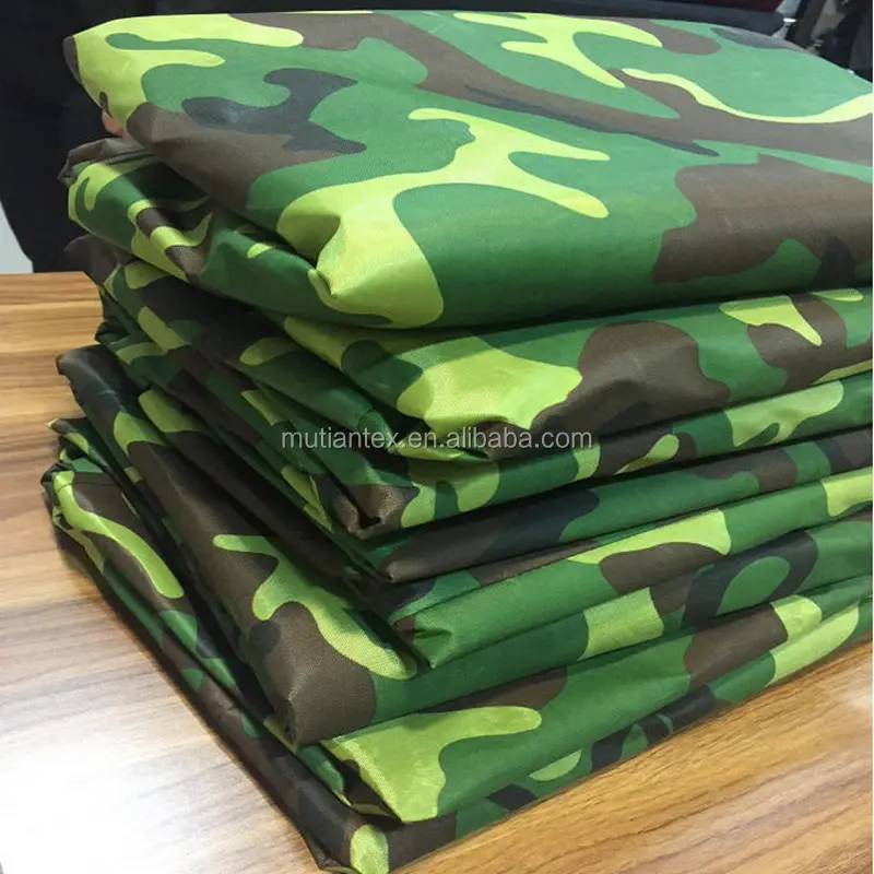 Tissu en popeline oxford 100% polyester imprimé camouflage imperméable enduit de pvc 210D