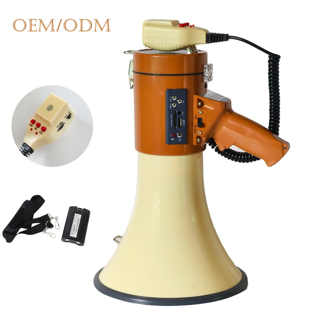 ER-66S USB 50W High-Power USB Portable Megaphone Rechargeable Loudspeaker Siren Alarm Handheld Horn for Outdoor Party APP