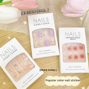 Verano nuevo estilo Ins-Style usable plástico lujo cubierta completa blanqueamiento parches de uñas extraíbles piezas de uñas cortas de larga duración - Product Image 3