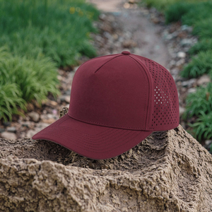 AZOV Custom Waterproof Sun <strong>Hat</strong> Snap Back <strong>Hat</strong> 6 Panel Laser Cut Hole Perforated <strong>Flat</strong> Brim Sport Baseball Cap Mesh Trucker <strong>Hat</strong> - Product Image 1