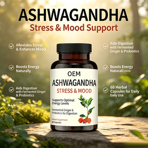 Cápsulas de Ashwagandha de Marca Privada OEM, Suplemento para Mejorar el Enfoque, la Salud Inmunológica y el Estado de Ánimo, Cápsulas de Extracto de Raíz de Ashwagandha - Product Image 3