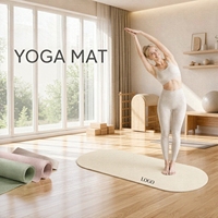 PU Naturkautschuk Yogamatte mit Eigenem Logo 5mm Ultra-Grip OEM Rutschfeste PU Faltbare Rechteckige Ovale Kapselförmige Yogamatte