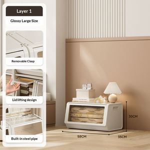Household Large Capacity Toy <b>Clothes</b> Storage Living Room Oblique Thickened Plastic Storage <b>Box</b> With Lid - Product Image 6