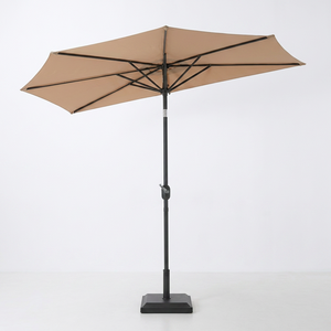 <span class=keywords><strong>Parasol</strong></span> de patio <span class=keywords><strong>demi</strong></span>-rond imperméable de 9 pieds avec mât en fer pour balcon et piscine - Product Image 1