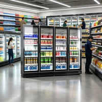 Refrigerador Comercial de Doble Puerta con Color Personalizado, Refrigerador con Compresor de Bajo Consumo y Panel de Temperatura Digital