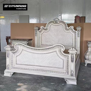 <span class=keywords><strong>Cama</strong></span> Doble de Madera Maciza Tallada a <span class=keywords><strong>Mano</strong></span>, Estilo Tradicional Americano, Muebles Personalizados de Tamaño King para el Hogar o Hoteles - Product Image 2