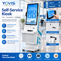 Lecteur de cartes de paiement QR à écran tactile en aluminium SMART SELF-SERVICE YOVIS F4 avec imprimante de reçus – Projets OEM ODM