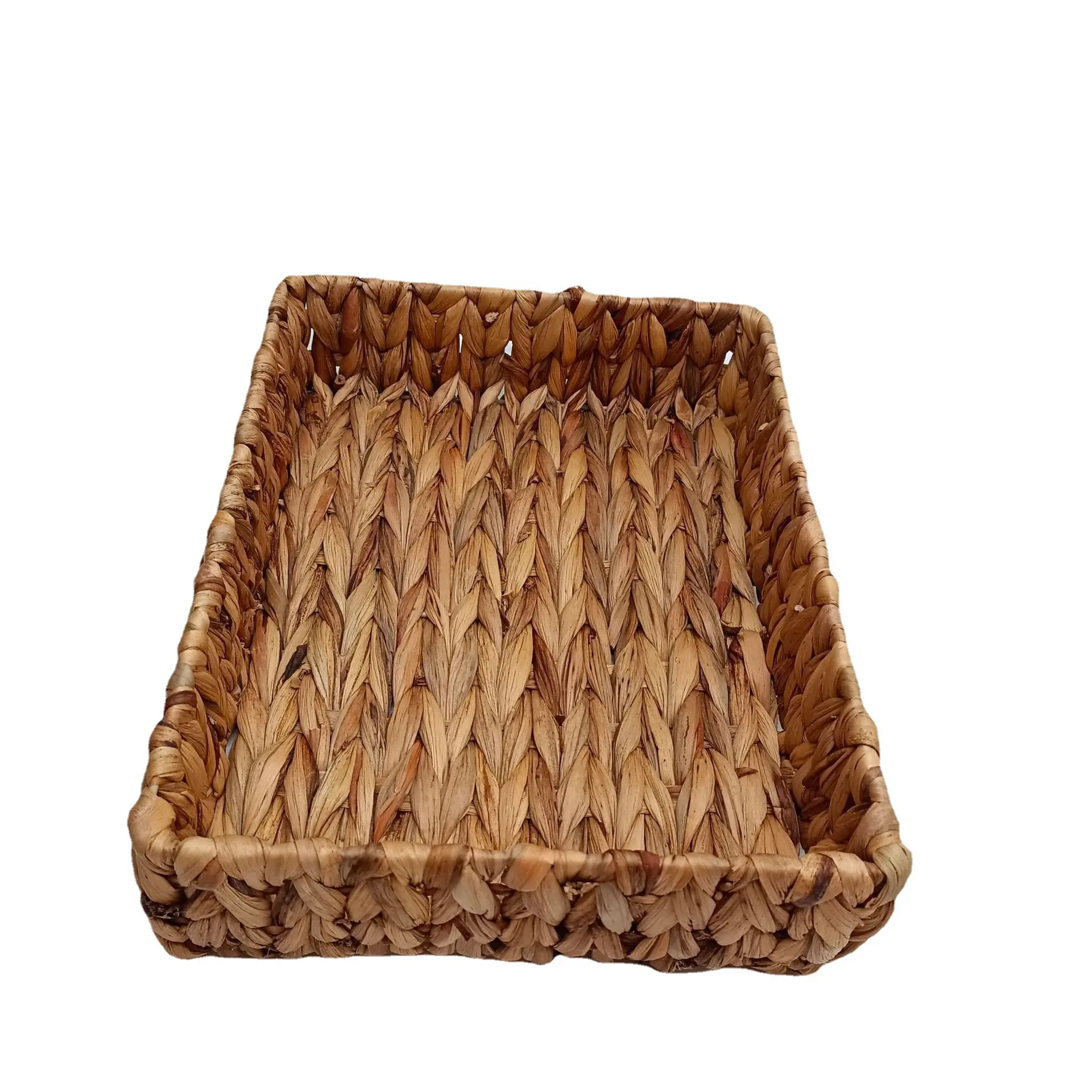 Fabrika fiyat OEM ODM el yapımı saman el sanatları mutfak eşyalar için saklama kutusu su sümbül sepeti