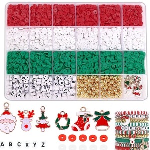 Christmas Polymer Clay Jewelry Kit Letter Beads DIY Bracelet Making Craft Supplies Handmade Decorative Elements - Product Image 3