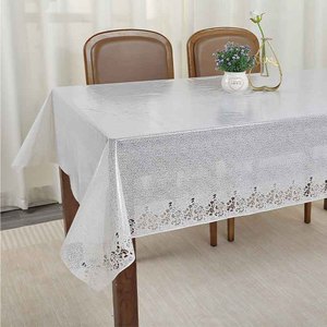BOEN Luxury Transparent Floral Crystal Lace <strong>Table</strong> Cover Embroidered Rectangle <strong>PVC</strong> <strong>Table</strong> Runner Modern <strong>Table</strong> <strong>Cloth</strong> Outdoor - Product Image 2