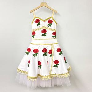 R0155 Réveil de Flora Ballet <span class=keywords><strong>Long</strong></span> <span class=keywords><strong>Tutu</strong></span> Blanc Robe Romantique Avec Roses YAGP - Product Image 1