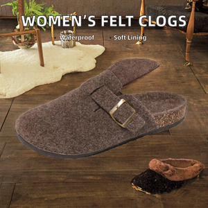 Chaussures en <span class=keywords><strong>feutre</strong></span> de haute qualité pour hommes et femmes, <span class=keywords><strong>mules</strong></span> et mocassins d'intérieur et d'extérieur avec semelle intérieure confortable en liège - Product Image 2