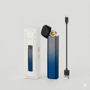 2026 New Arrival 30K Disposable Slim Metal USB <b>Lighter</b> <b>Windproof</b> Flameless Electronic Plasma Arc <b>Lighter</b> Wholesale for Smoking - Product Image 4