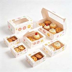 Recyclable Paper Donut Boxes Wholesale Custom Printing Disposable <b>Takeaway</b> Donut <b>Container</b> Personalized Packaging For Donut - Product Image 2