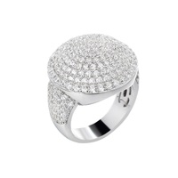 Prix de gros Bijoux Hip Hop Plaqué or Serti de pierres VVS Moissanite Argent 925 Anneaux ronds brillants pour hommes
