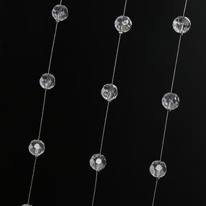 O-X392 all'ingrosso 100cm cristallo trasparente perlina di vetro ghirlanda di cristallo appeso filo arco in rilievo tenda di cristallo per la festa nuziale - Product Image 5