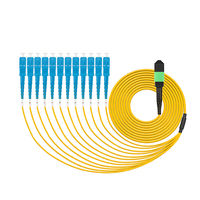 Kabel Patch Cord Fiber Optik Single Mode 12-Core MPO/APC Female ke SC UPC SM Tipe B 9/125 untuk Data Center Fiber Terminal Box FTTH