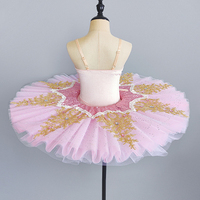 Tutu de ballet professionnel pour filles, bleu et rose, style platine, robe de ballerine pour fête, costume de danse pour enfants 100% polyester