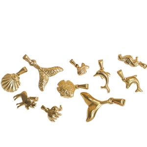Venta al por Mayor de Dijes Modernos de Acero Inoxidable para la Creación de Joyería, Colgante Personalizado de Delfín y Elefante con Cadena - Product Image 4