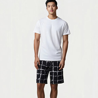 Short de bain pour homme en Spandex/Polyester, respirant, séchage rapide, taille élastique, motif personnalisé, logo sur la jambe gauche, tissu numérique peigné