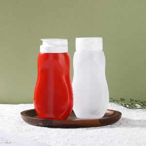 Bouteille en plastique souple pour <span class=keywords><strong>ketchup</strong></span> de 200 ml et 500 ml avec bouchon à clapet, transparente, pour remplissage à chaud - Product Image 1