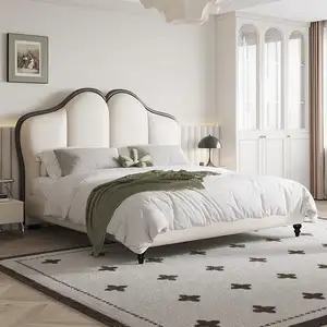 नई शैली बेडरूम फर्नीचर सेट लक्जरी राजा आकार नरम बिस्तर क्लासिक आधुनिक बिस्तर फ्रेम रानी असबाबवाला बिस्तर