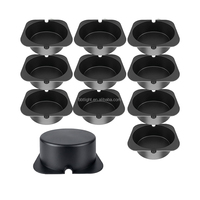Couverture de Luminaire Encastré Moderne Ronde en ABS Noir Ignifuge et Économe en Énergie, Installation Facile, Blanc Neutre 4100K, Garantie 3 Ans