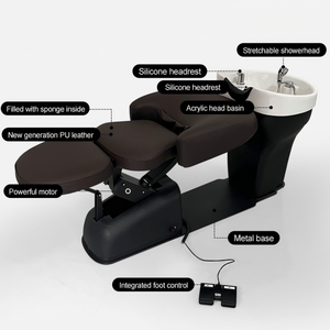 Miglior Lavabo e Sedia per Salone, Base in Metallo, <span class=keywords><strong>Lavandino</strong></span> e Sedia per Shampoo, Lettino Massaggiante Ecologico in Acrilico per Lavaggio Capelli, Salone di Bellezza - Product Image 3