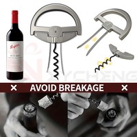 Tire-bouchon de luxe en alliage de zinc avec logo personnalisé, dispositif en deux parties pour retirer les bouchons de vin anciens et fragiles, ensemble cadeau complet et intact