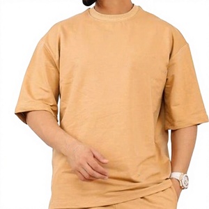 Ensemble t-shirt et short vert pour homme, col rond, couleur unie, tenue décontractée d'été, vêtements en coton tricoté, ensemble d'été pour homme - Product Image 5
