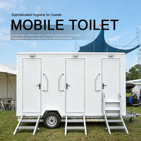 Remorque Sanitaire Portable en Acier 10 Postes, Douche Mobile de Luxe pour Bureau et Camping-Car, Remorque Toilettes Personnalisable