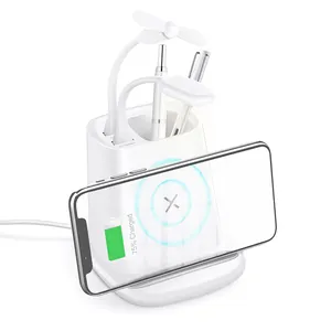 2 Usb Ports Dock Charging Fast Wireless Charger With Pen Holder