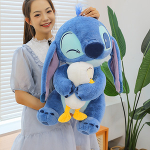 Mainan mewah bintang boneka bebek bersulam untuk pacar perempuan untuk pengurang stres katun PP Valentine jahitan besar berbasis Jepang - Product Image 2