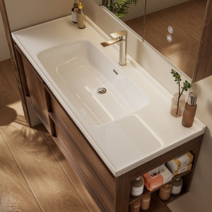 New bathroom cabinet antique style ceramic integrated basin <b>side</b> storage washbasin cabinet combination - Product Image 3